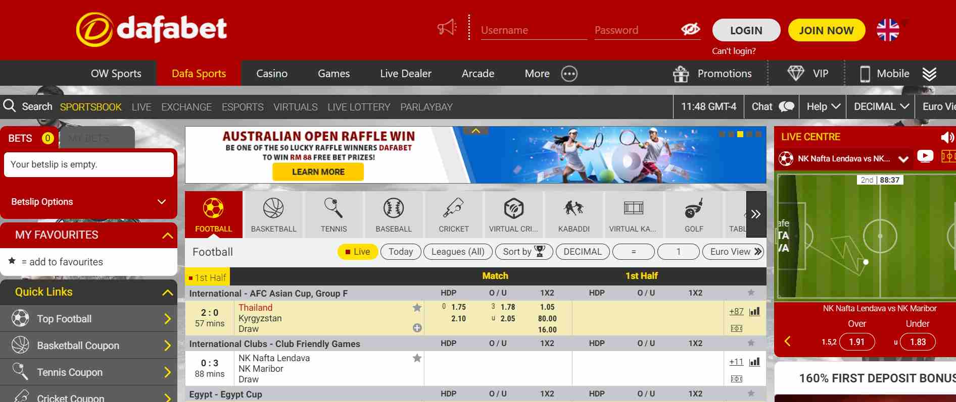 Live Betting at Dafabet